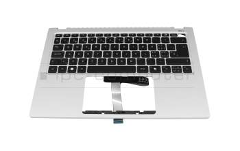 Clavier incl. topcase CH (suisse) noir/argent avec rétro-éclairage original pour Acer Swift Go 14 (SFG14-73)