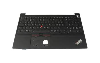 Clavier incl. topcase CH (suisse) noir/noir avec rétro-éclairage et mouse stick original pour Lenovo ThinkPad E15 Gen 2 (20TD/20TE)