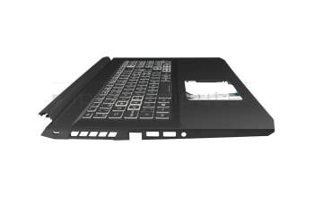 Clavier incl. topcase CH (suisse) noir/noir avec rétro-éclairage original pour Acer Nitro 5 (AN517-52)