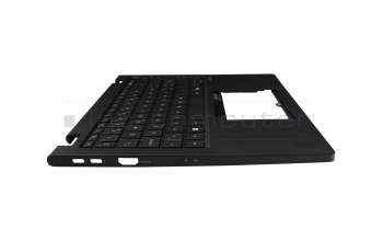 Clavier incl. topcase CH (suisse) noir/noir avec rétro-éclairage original pour Acer TravelMate P6 (TMP614-73T-TCO)