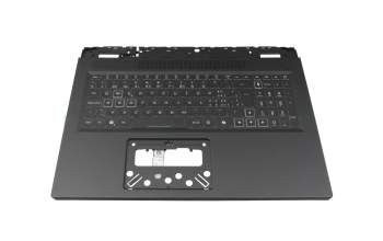 Clavier incl. topcase CH (suisse) noir/transparent/noir avec rétro-éclairage original pour Acer Nitro 17 (AN17-42)