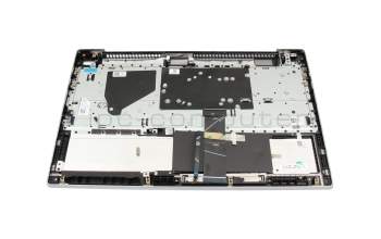 Clavier incl. topcase DE (allemand) anthracite/argent avec rétro-éclairage empreinte digitale original pour Lenovo IdeaPad 5-15ARE05 (81YQ)