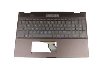 Clavier incl. topcase DE (allemand) anthracite/gris avec rétro-éclairage original pour HP Spectre x360 15-ch000