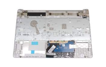 Clavier incl. topcase DE (allemand) argent/argent (Fingerprint) original pour HP 15-dw0000