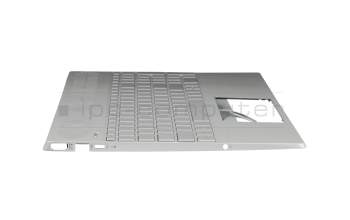 Clavier incl. topcase DE (allemand) argent/argent avec rétro-éclairage (Carte graphique GTX) original pour HP Pavilion 15-cs0900