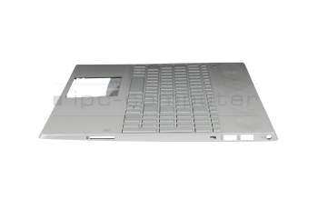 Clavier incl. topcase DE (allemand) argent/argent avec rétro-éclairage (Carte graphique GTX) original pour HP Pavilion 15-cs1100