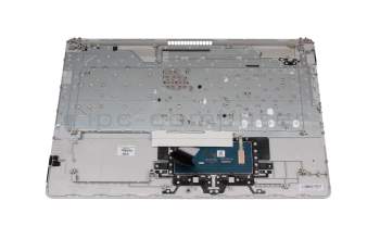 Clavier incl. topcase DE (allemand) argent/argent avec rétro-éclairage (DVD) original pour HP 17-ca1000