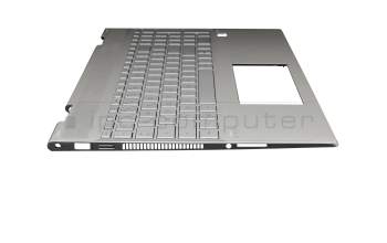 Clavier incl. topcase DE (allemand) argent/argent avec rétro-éclairage (UMA) original pour HP Envy 15-dr0400