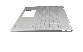 Clavier incl. topcase DE (allemand) argent/argent avec rétro-éclairage (UMA) original pour HP Envy x360 15-dr1300