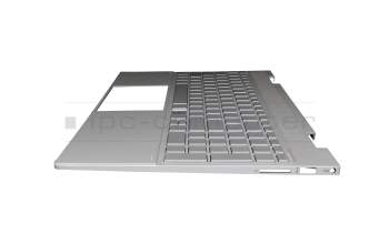 Clavier incl. topcase DE (allemand) argent/argent avec rétro-éclairage (UMA) original pour HP Envy x360 15-ed0000