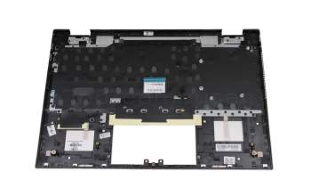 Clavier incl. topcase DE (allemand) argent/argent avec rétro-éclairage Empreinte digitale / Rétroéclairage original pour HP Pavilion x360 14-dw1000