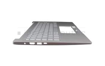 Clavier incl. topcase DE (allemand) argent/argent avec rétro-éclairage original pour Acer Swift 3 (SF313-52G)