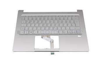 Clavier incl. topcase DE (allemand) argent/argent avec rétro-éclairage original pour Acer Swift 3 (SF314-42)