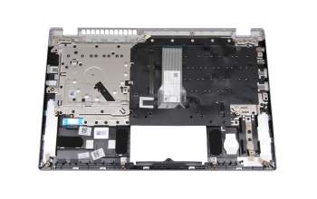 Clavier incl. topcase DE (allemand) argent/argent avec rétro-éclairage original pour Acer Swift 3 (SF314-43)