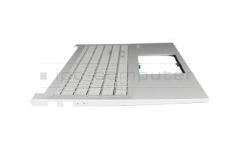 Clavier incl. topcase DE (allemand) argent/argent avec rétro-éclairage original pour Asus M3500QC