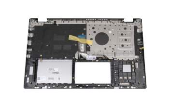 Clavier incl. topcase DE (allemand) argent/argent avec rétro-éclairage original pour Asus UX562FAC