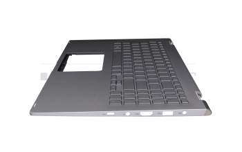 Clavier incl. topcase DE (allemand) argent/argent avec rétro-éclairage original pour Asus UX562FAC
