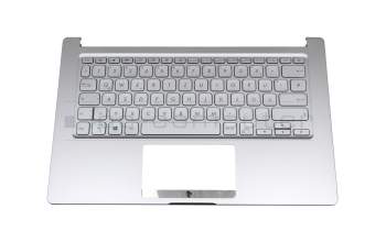 Clavier incl. topcase DE (allemand) argent/argent avec rétro-éclairage original pour Asus VivoBook 14 F403FA