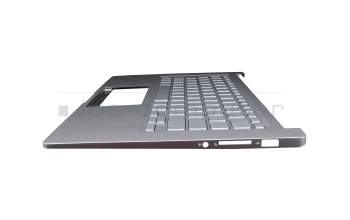 Clavier incl. topcase DE (allemand) argent/argent avec rétro-éclairage original pour Asus VivoBook 14 F403FA