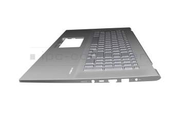 Clavier incl. topcase DE (allemand) argent/argent avec rétro-éclairage original pour Asus VivoBook 17 D712DA