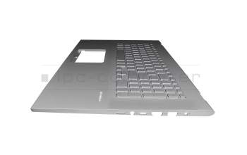 Clavier incl. topcase DE (allemand) argent/argent avec rétro-éclairage original pour Asus VivoBook 17 X712EA