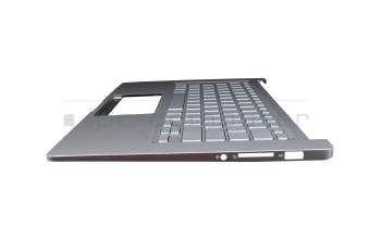 Clavier incl. topcase DE (allemand) argent/argent avec rétro-éclairage original pour Asus VivoBook P3401FA
