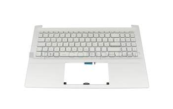 Clavier incl. topcase DE (allemand) argent/argent avec rétro-éclairage original pour Asus VivoBook Pro 15 M3500QC
