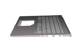 Clavier incl. topcase DE (allemand) argent/argent avec rétro-éclairage original pour Asus VivoBook S15 S530UA