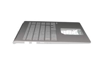Clavier incl. topcase DE (allemand) argent/argent avec rétro-éclairage original pour Asus VivoBook S15 S530UN