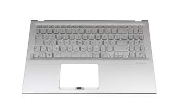Clavier incl. topcase DE (allemand) argent/argent avec rétro-éclairage original pour Asus VivoBook S15 S532JP