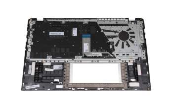 Clavier incl. topcase DE (allemand) argent/argent avec rétro-éclairage original pour Asus X532FA