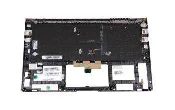 Clavier incl. topcase DE (allemand) argent/argent avec rétro-éclairage original pour Asus ZenBook 14 UX433FA