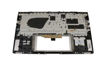 Clavier incl. topcase DE (allemand) argent/argent avec rétro-éclairage original pour Asus ZenBook 14 UX434FLC