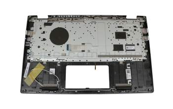 Clavier incl. topcase DE (allemand) argent/argent avec rétro-éclairage original pour Asus ZenBook UX462DA