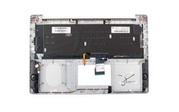 Clavier incl. topcase DE (allemand) argent/argent avec rétro-éclairage original pour Asus ZenBook UX501JW