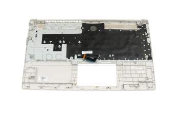 Clavier incl. topcase DE (allemand) argent/argent avec rétro-éclairage original pour HP 17-cp1000