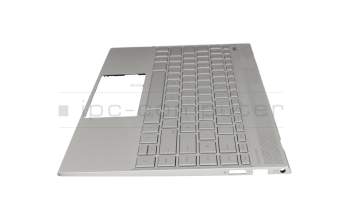 Clavier incl. topcase DE (allemand) argent/argent avec rétro-éclairage original pour HP Envy 13-ah0000