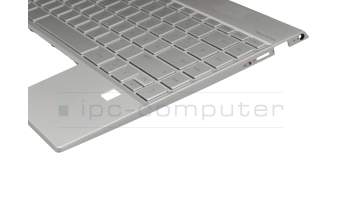 Clavier incl. topcase DE (allemand) argent/argent avec rétro-éclairage original pour HP Envy 13-aq0300