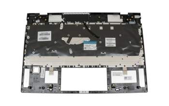 Clavier incl. topcase DE (allemand) argent/argent avec rétro-éclairage original pour HP Envy 13-aq0400