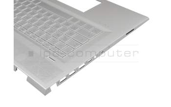 Clavier incl. topcase DE (allemand) argent/argent avec rétro-éclairage original pour HP Envy 17-bw0200