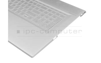 Clavier incl. topcase DE (allemand) argent/argent avec rétro-éclairage original pour HP Envy 17-bw0200