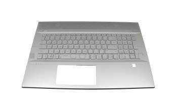 Clavier incl. topcase DE (allemand) argent/argent avec rétro-éclairage original pour HP Envy 17-ce0000