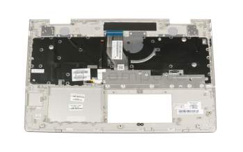 Clavier incl. topcase DE (allemand) argent/argent avec rétro-éclairage original pour HP Envy x360 15-bp000