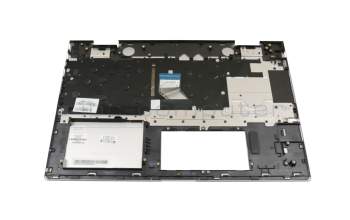 Clavier incl. topcase DE (allemand) argent/argent avec rétro-éclairage original pour HP Envy x360 15-cn0700