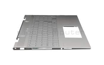 Clavier incl. topcase DE (allemand) argent/argent avec rétro-éclairage original pour HP Envy x360 15-cn0700