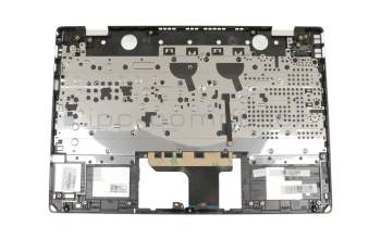 Clavier incl. topcase DE (allemand) argent/argent avec rétro-éclairage original pour HP Pavilion 13-an0200