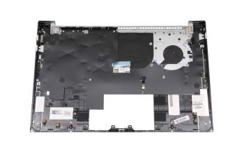 Clavier incl. topcase DE (allemand) argent/argent avec rétro-éclairage original pour HP Pavilion 14-dv0000