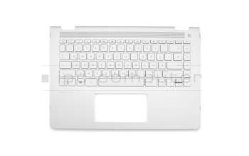 Clavier incl. topcase DE (allemand) argent/argent avec rétro-éclairage original pour HP Pavilion x360 14-ba100