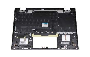 Clavier incl. topcase DE (allemand) argent/argent avec rétro-éclairage original pour HP Pavilion x360 14-dw1000