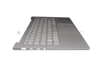 Clavier incl. topcase DE (allemand) argent/argent avec rétro-éclairage original pour Lenovo Yoga C940-14IIL (81Q9)